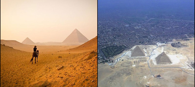 Fotos mostram como é em volta de lugares famosos