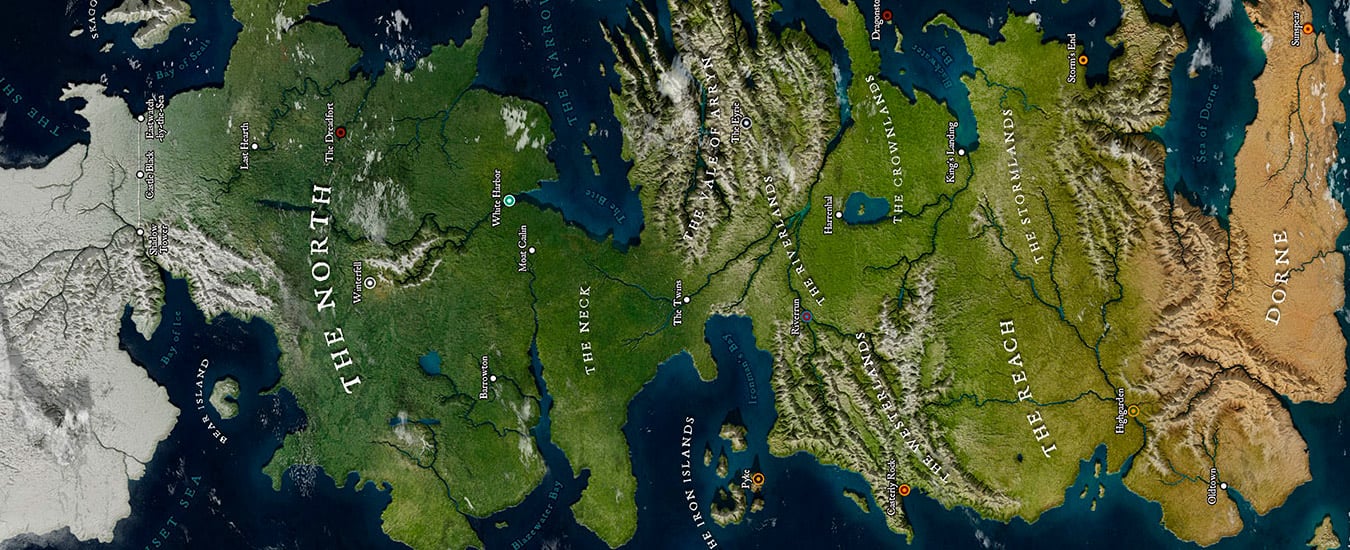Mapa de Westeros estilo Google Maps traz detalhes do mundo de George Martin