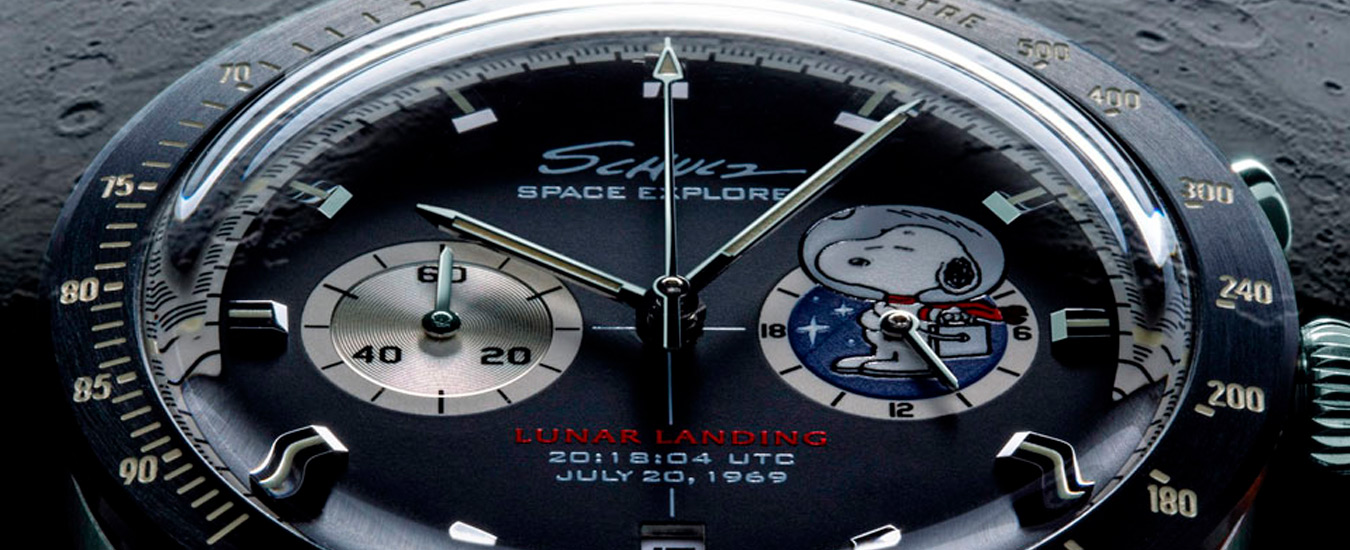 Relógios do Peanuts celebram os 50 anos do homem na Lua