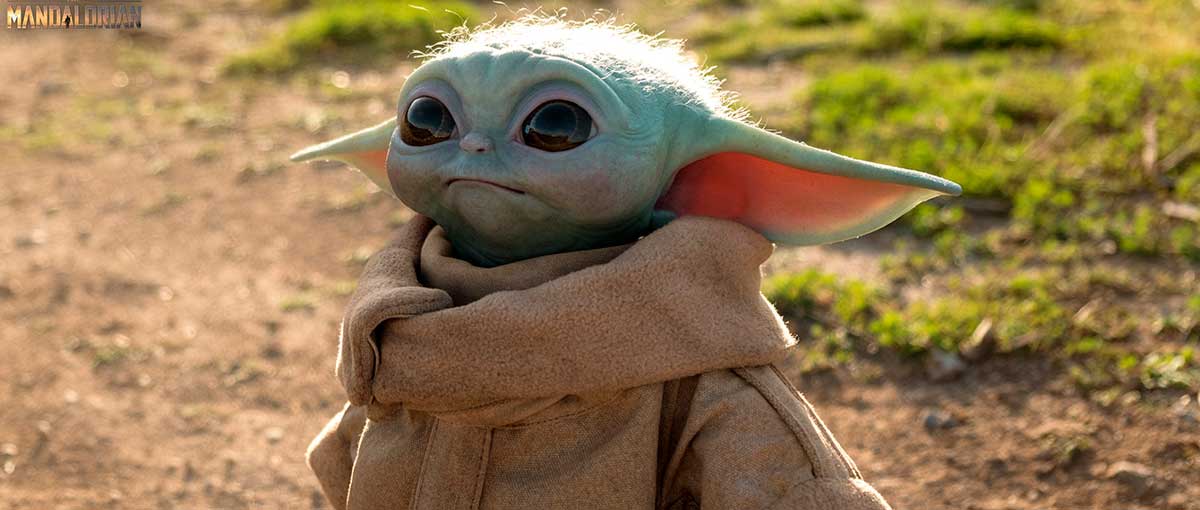 Um Baby Yoda em escala real e detalhado