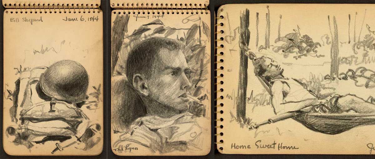 O diário de desenhos da guerra de um jovem soldado