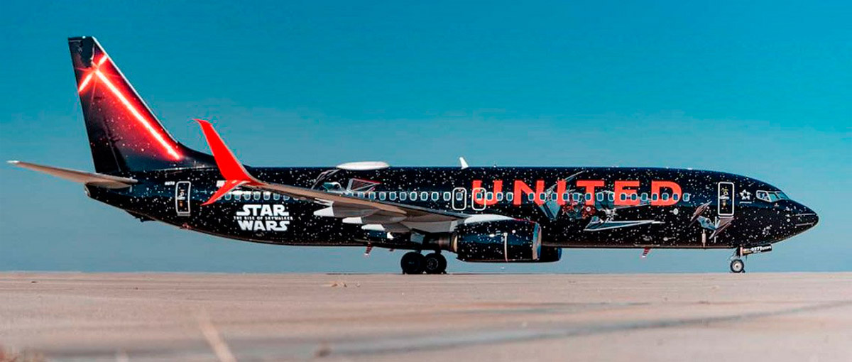 Um avião temático do Star Wars