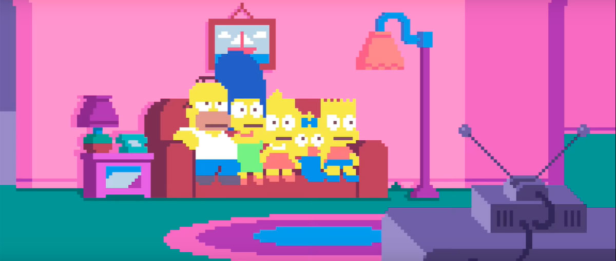 A abertura dos Simpsons em pixels