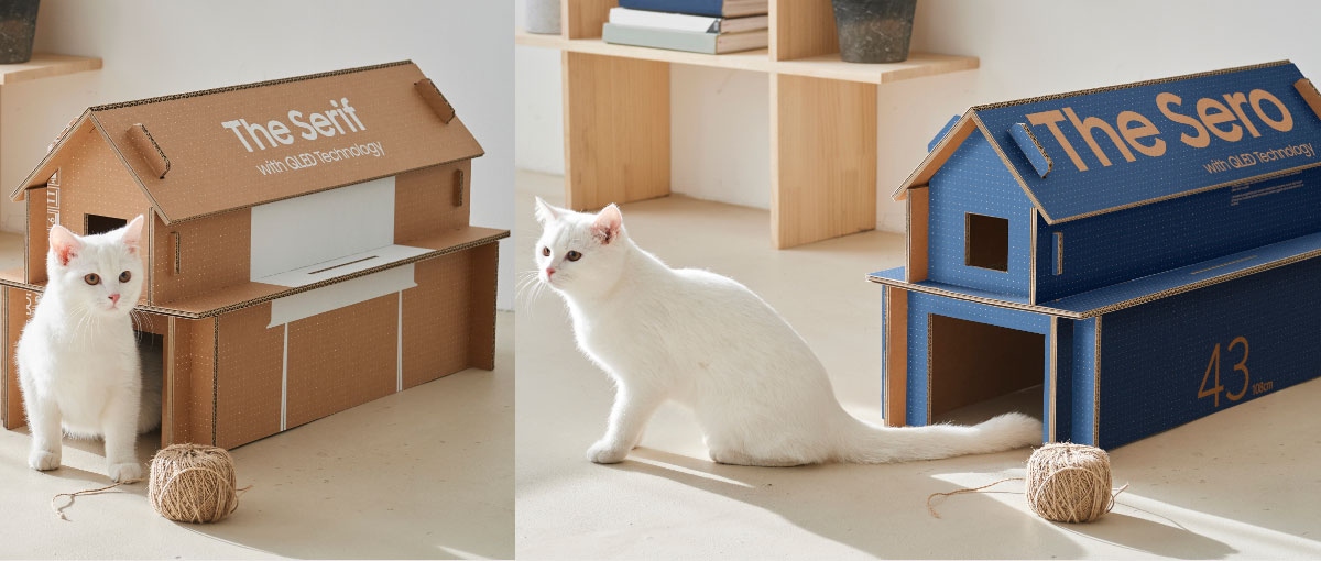Caixas da Samsung agora poderão virar casas de gato ou porta-revistas
