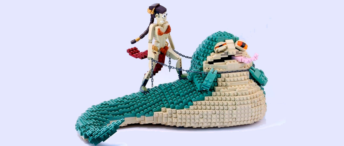 Leia e Jabba de LEGO recriam cena de Star Wars