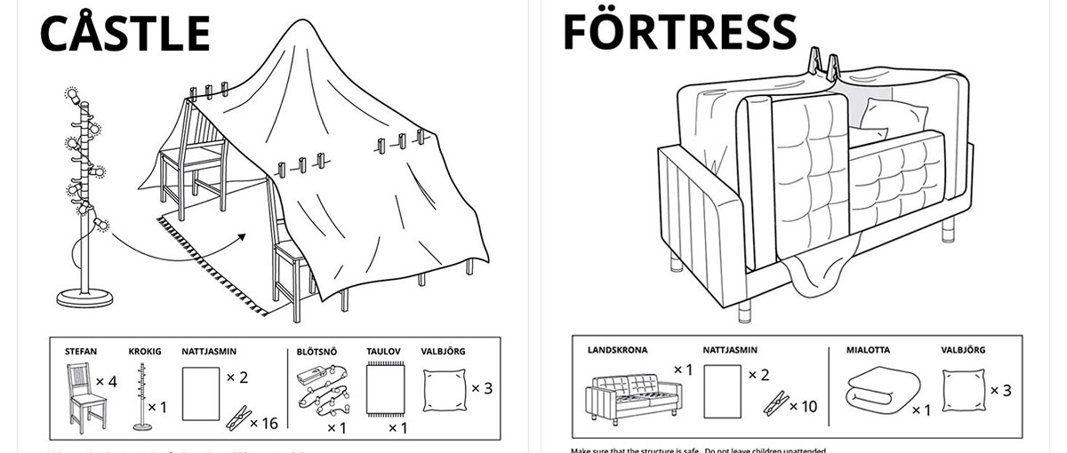 Como construir cabanas em casa: Instruções da IKEA