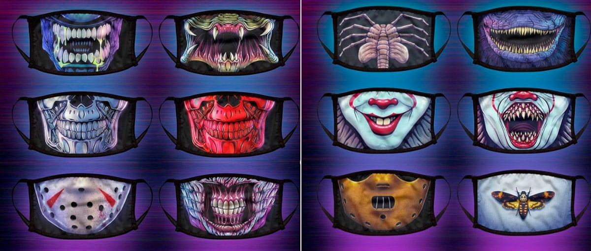 Máscaras de criaturas de filmes conhecidos de terror