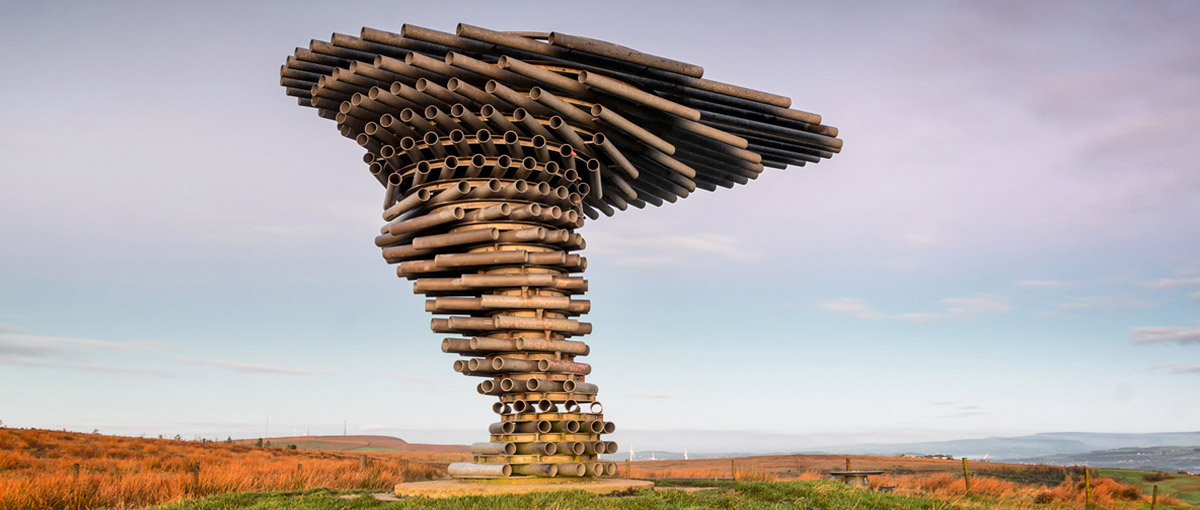 A fascinante escultura de árvore que canta com o vento
