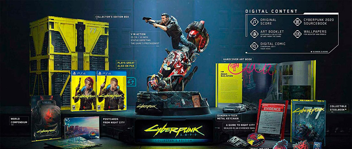 Edição de colecionador do Cyberpunk 2077 vem com estátua de V