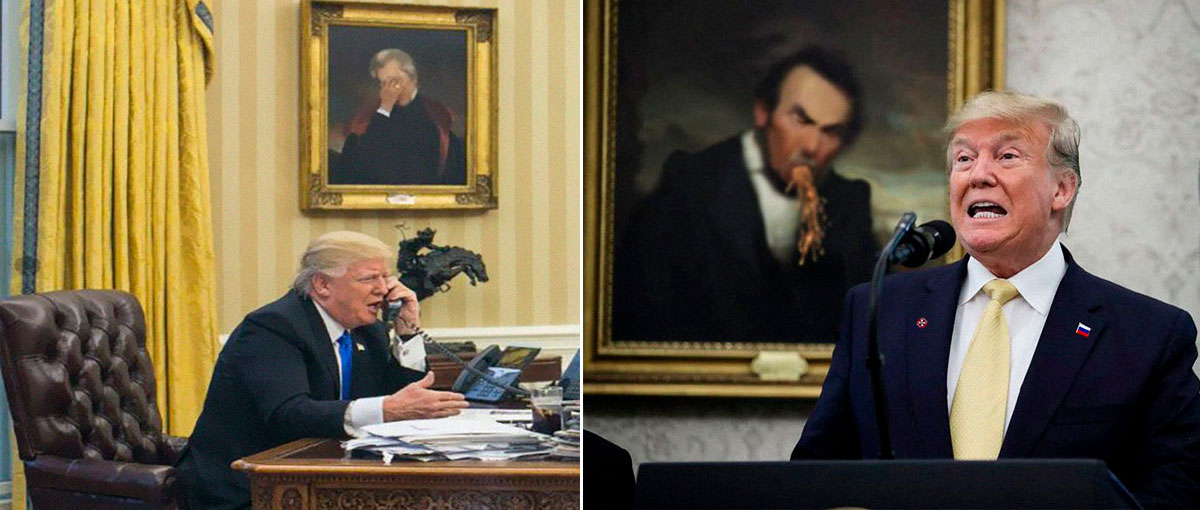 Galeria Peculiarium edita quadros de fundo de Donald Trump