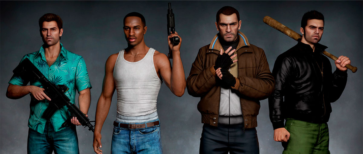 Clássicos personagens do GTA remasterizados