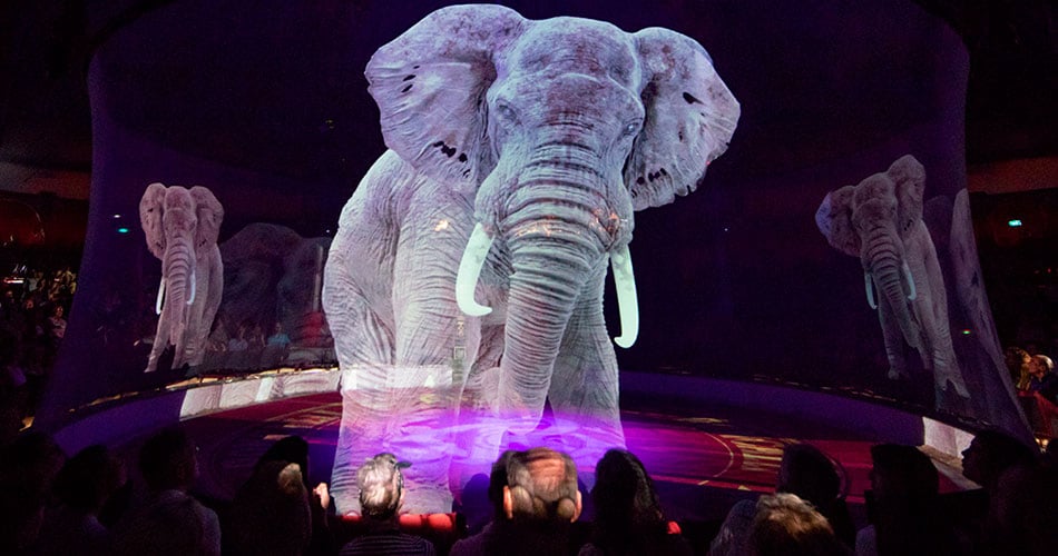 O circo que usa hologramas de animais em suas apresentações