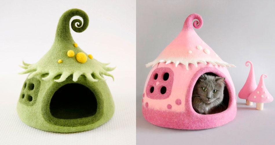 Artista cria casas de gato estilo conto de fadas