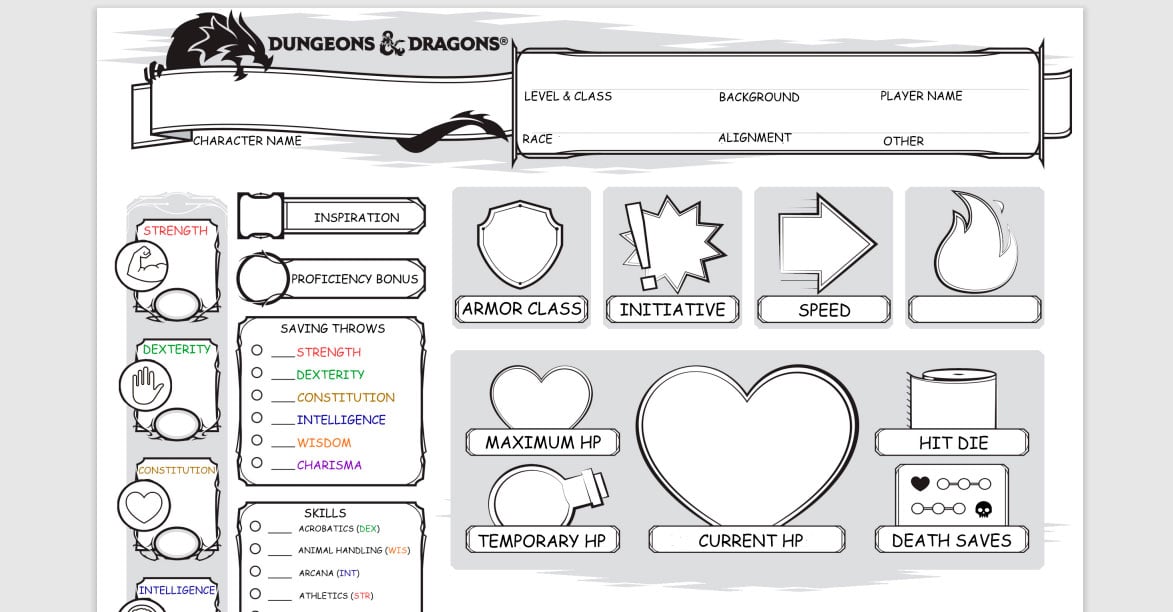 Dungeons e Dragons para disléxicos: Fichas de personagens para quem sofre da condição