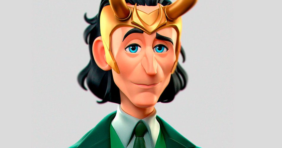Loki em cartoon e outros personagens, por Gabriel Soares