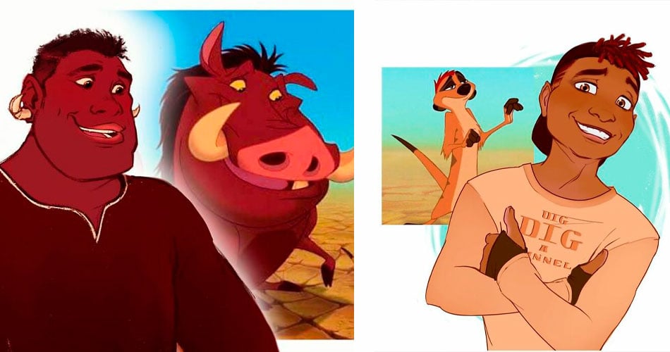 Artista retrata personagens da Disney como humanos
