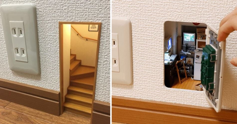 Artista japonês Mozu cria tomadas elétricas que escondem salas minúsculas extremamente detalhadas