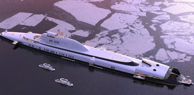 Iate submarino Migaloo M5 de US$ 2 bilhões também é um submarino ultraluxuoso