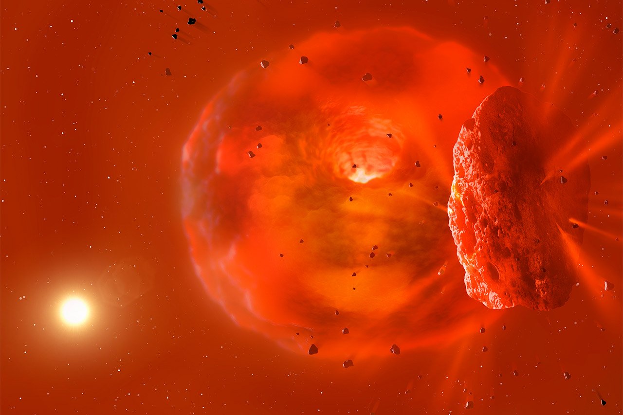 A NASA descobre nuvem cósmica brilhante que pode ser resultado da colisão de dois gigantes exoplanetas