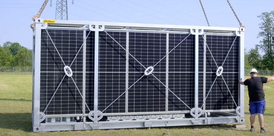 Solarcontainer permite instalar uma usina de energia solar móvel em qualquer lugar