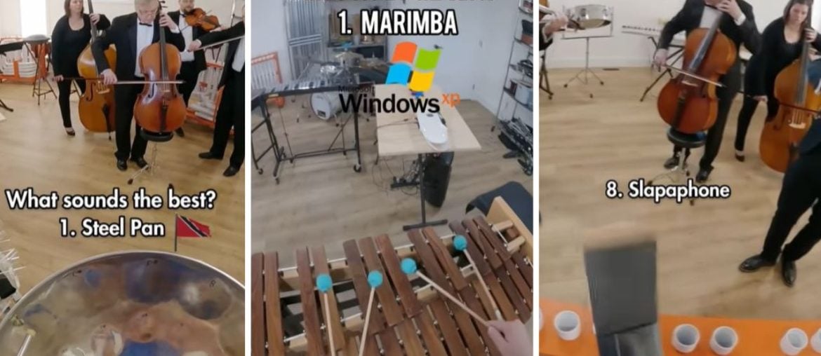 Músico toca sons do Windows XP em vários instrumentos