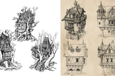 Conceitos de design arquitetônico de edifícios para RPG de Mesa