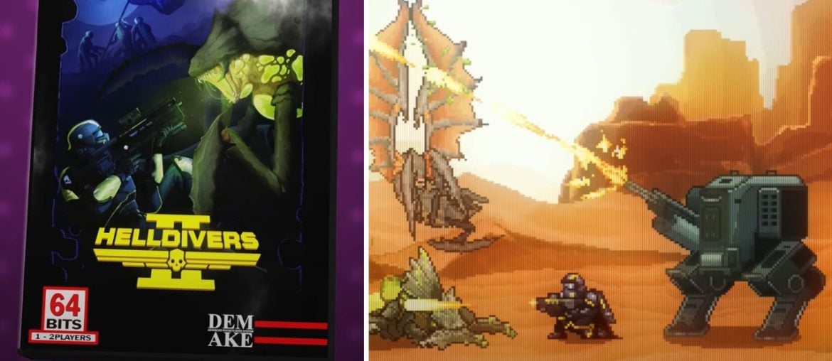 Como seria Helldivers 2 se fosse de Neo Geo