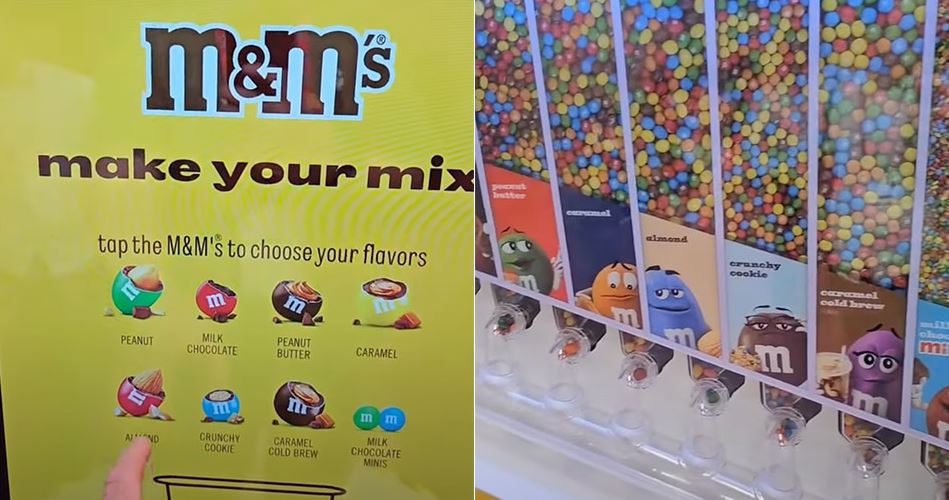 Máquina de Remix de M&Ms tem tela gigante sensível ao toque para criar misturas personalizadas