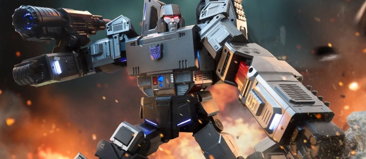 Brinquedo Transformers Megatron se transforma automaticamente em Tanque