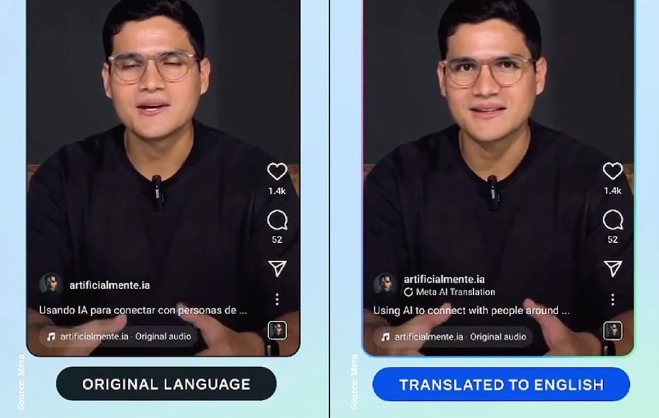 Meta AI Translation traduz e dubla automaticamente o áudio de Reels, confira uma demonstração