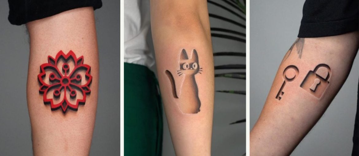 Fantásticas tatuagens em relevo 3D, por Daniel Gulliver