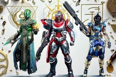 Personagens de Destiny e outros da ficção científica em lápis de cor