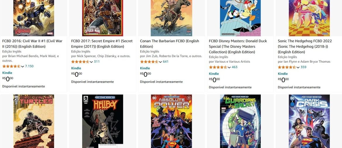 Diversas HQs estão grátis para ler no Kindle