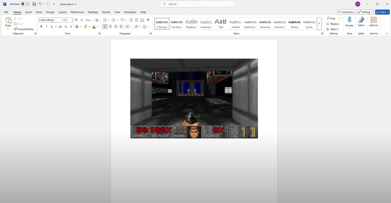 Agora você pode jogar DOOM no Microsoft Word