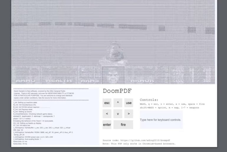 É possível rodar DOOM em um Arquivo PDF