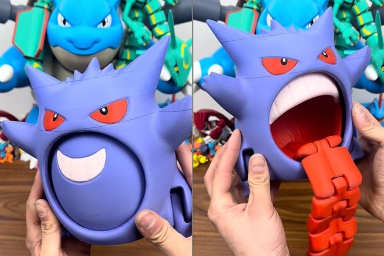 Gengar feito com impressão 3D tem língua que se mexe e merece virar um brinquedo oficial