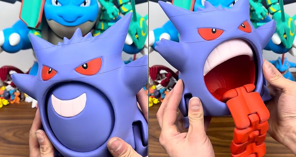 Gengar feito com impressão 3D tem língua que se mexe e merece virar um brinquedo oficial