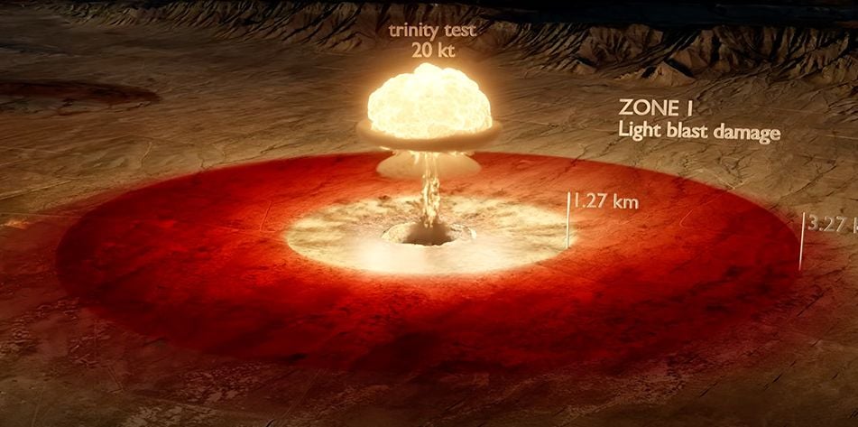 Simulação 3D mostra o impacto de uma explosão nuclear no corpo humano