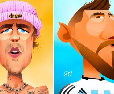 Artista cria caricaturas engraçadas de celebridades e personagens famosos