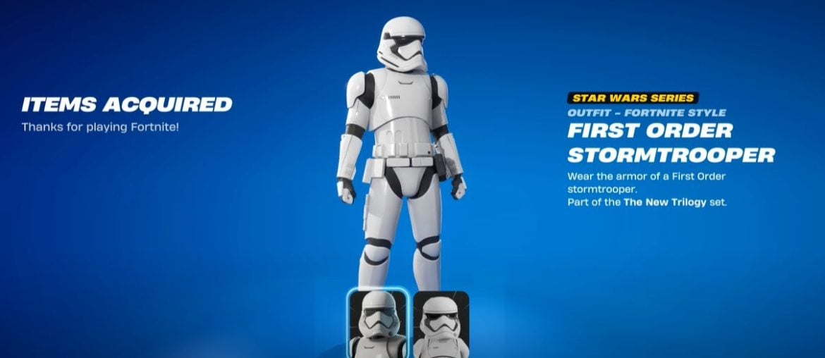 Fortnite presenteia jogadores com skin grátis de Stormtrooper antes de mega colaboração com Star Wars