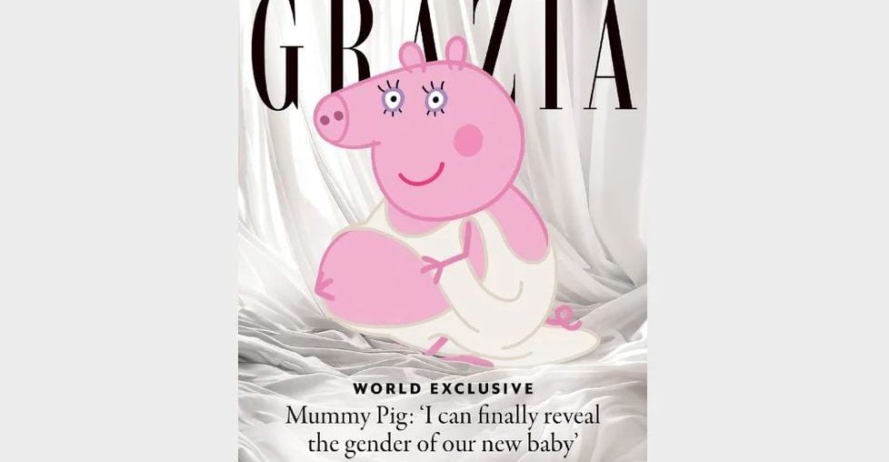 Mamãe Pig de Peppa Pig grávida estrela capa de revista e fala sobre desejos e apoio do marido