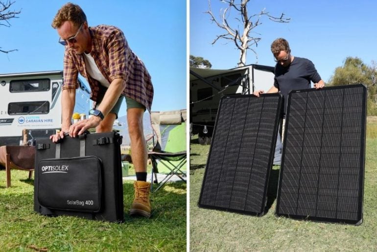 OptiSolex: um painel solar de 400W que cabe em uma maleta e você pode carregar na mão