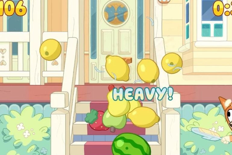 Bluey invade Fruit Ninja em crossover especial no Apple Arcade