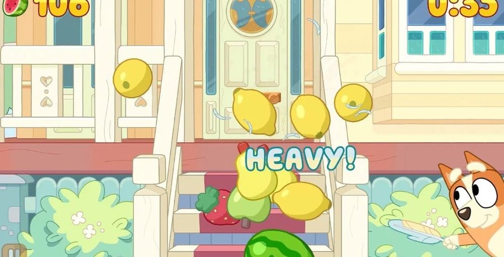 Bluey invade Fruit Ninja em crossover especial no Apple Arcade