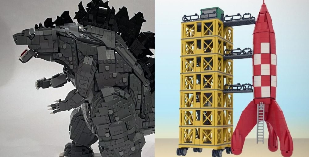 LEGO aprova os sets de Godzilla e Tintim criados por fãs