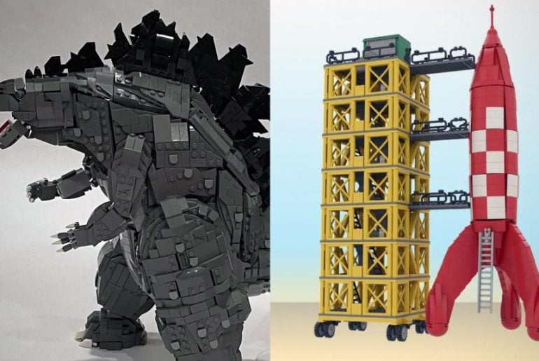 LEGO aprova os sets de Godzilla e Tintim criados por fãs