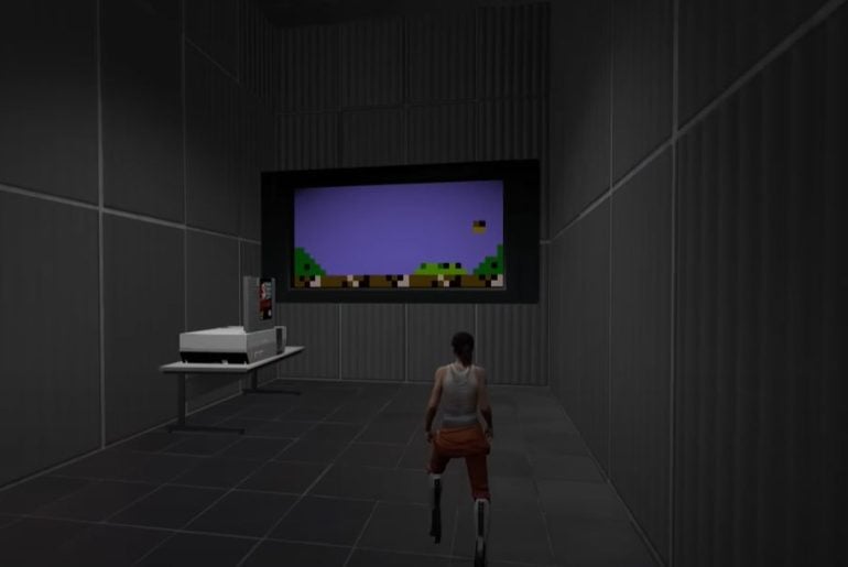 Rodar um emulador de NES dentro de Portal 2 não faz muito sentido, mas funciona
