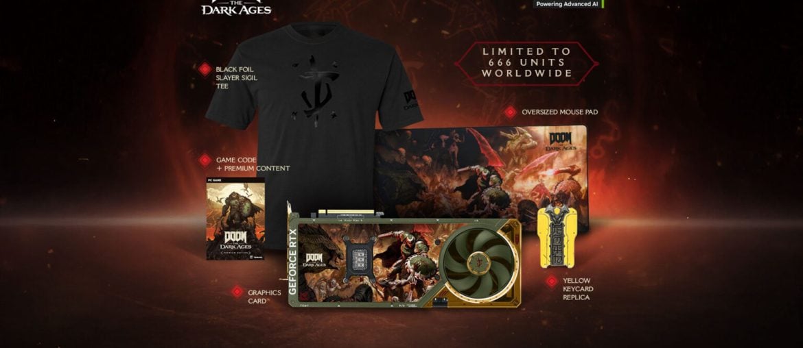 Nova placa RTX 5080 DOOM Edition mistura poder gráfico e pancada no bolso