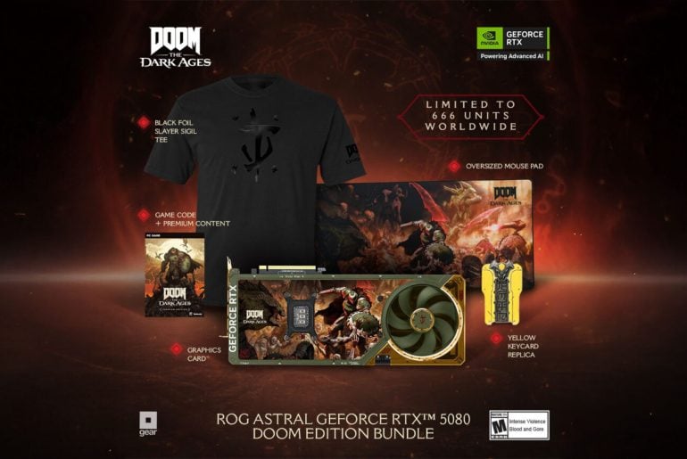 Nova placa RTX 5080 DOOM Edition mistura poder gráfico e pancada no bolso