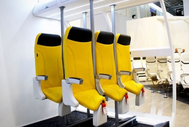 Companhias aéreas de baixo custo avaliam assentos em pé